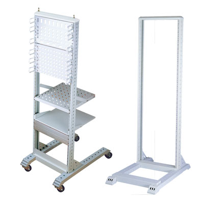 19" steel open frame rack with one frame for telecom appliance