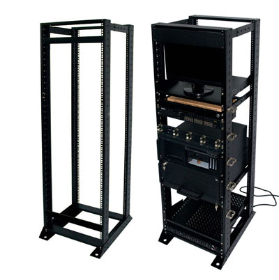 19" cost-effective open frame rack with two frames for telecom appliance